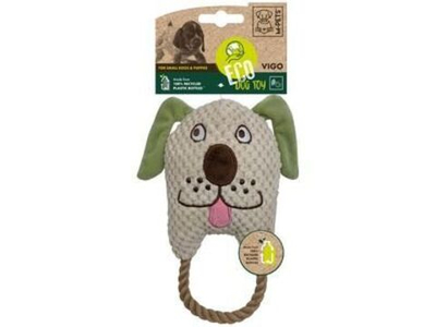 M-PETS Игрушка мягкая для собак Собачка Виго с канатом, 23 см