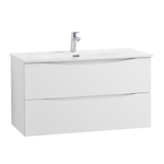 Тумба с раковиной подвесная BelBagno MARINO-CER-N-900-2C-SO-BL-P Bianco Lucido, раковина белая BB-8099-90