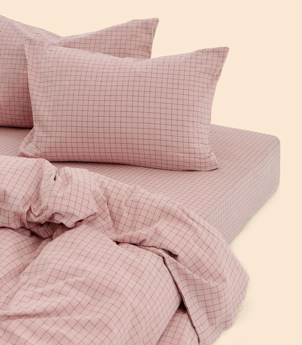 Простыня - Melange Rose Check - 230x260 (без резинки)