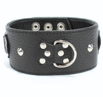 Черный кожаный ошейник с короткими шипами (Цвет: черный)