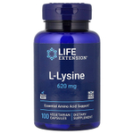 Life Extension, L-лизин, 620 мг, 100 растительных капсул