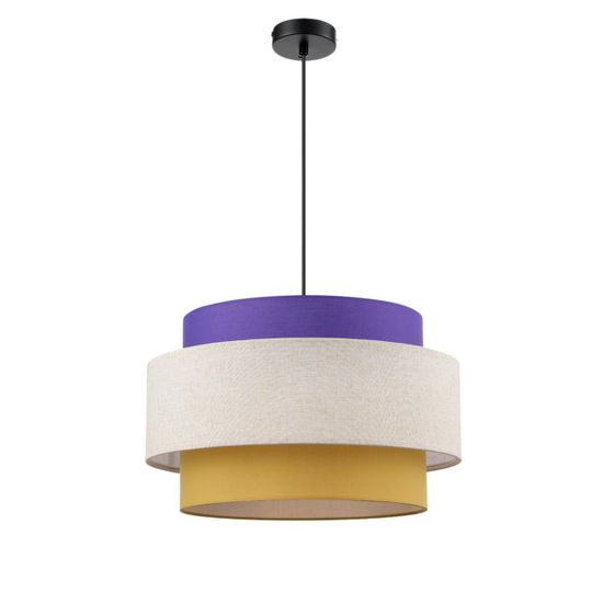 8281/4 MODERNI черный/фиолетовый/бежевый/желтый, металл/текстиль Светильник подвесной E14 4*40W 220V PALERMO