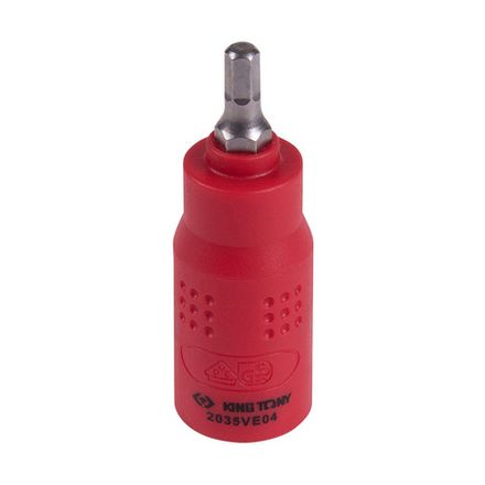 Цена на KING TONY (2035VE04) Насадка (бита) торцевая диэлектрическая 1/4", HEX, 4 мм, L = 54 мм