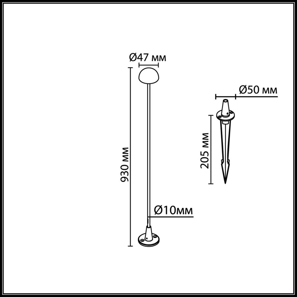 7122/4GLB NATURE ODL26 Уличный светильник 930мм акрил/металл IP65 LED 3W 95Лм 24V VERDE (нужен драйвер 357781/357782)