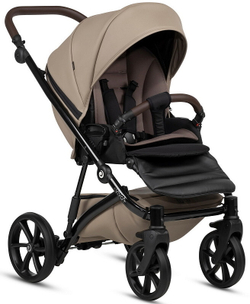 Детская коляска Tutis Viva 5 Plus Leather 2024 3 в 1 с автокреслом Elo Lux EduSky Black 1452149 Cappuccino