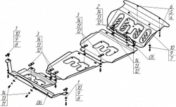 Защита стальная 2 мм Р,Д,КПП,РК JAC T8 MOTODOR.78303