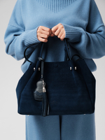Замшевая сумка с матрешкой Vasilisa DBR 31210 синяя глубина