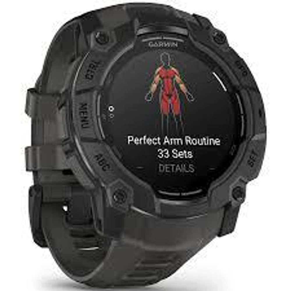 Смарт-часы INSTINCT 3, AMOLED, 50 mm, Black with Charcoal, черный силиконовый браслет, 010-03020-00
