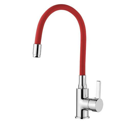 смеситель кухня  LEDEME гибкий шланг красный L4898-1