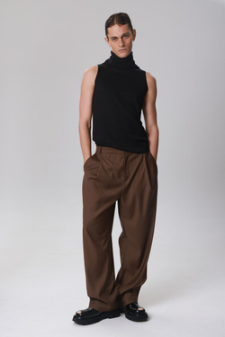 Брюки мужские широкие, коричневый