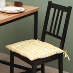 Подушка на стул желтая клетка 42х42 см, 100% хл, саржа 178 г/м2