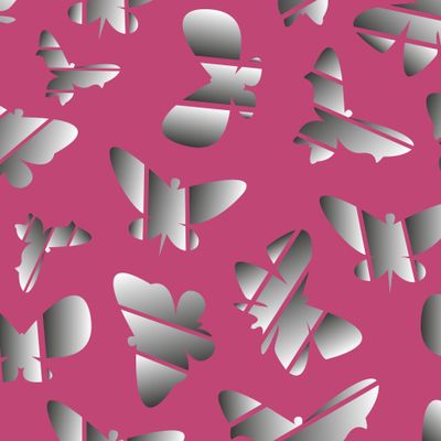 ч/б бабочки на бордовом фоне