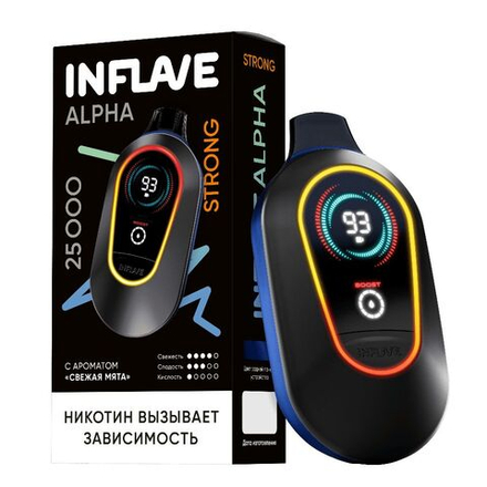 Inflave Alpha Strong Свежая мята 25000 затяжек 20мг Hard (2% Hard)