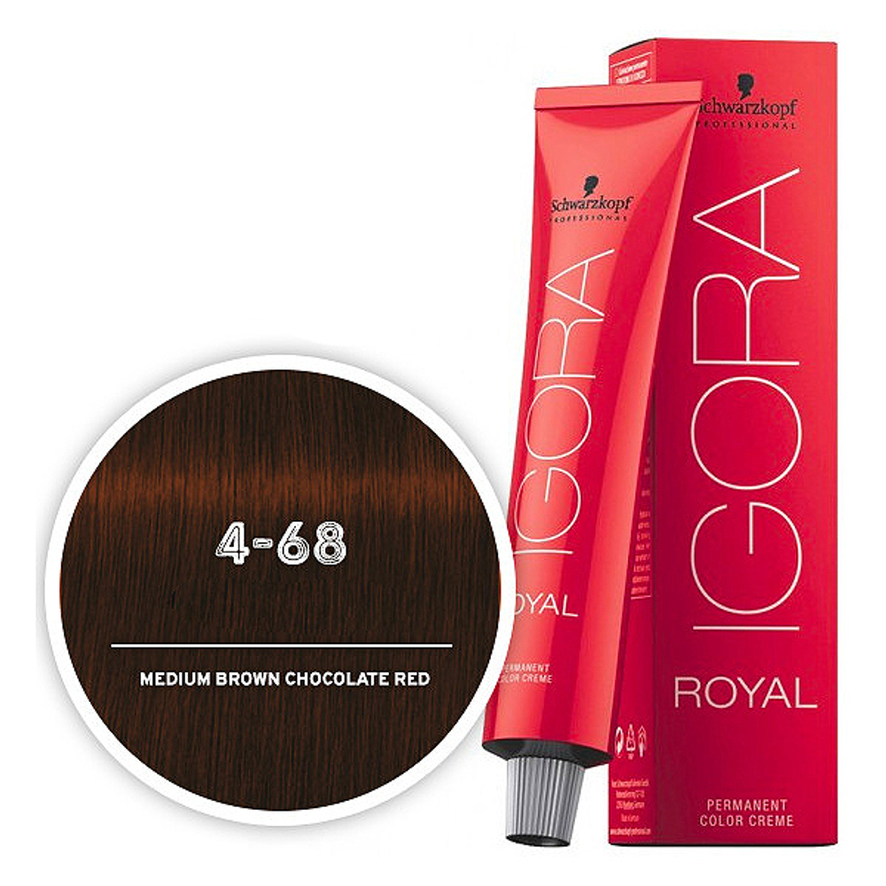 Краска для волос Igora Royal 4-68 Средний коричневый шоколадный красный Schwarzkopf Professional, 60 мл