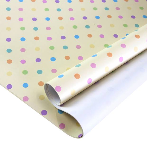 Упаковочная бумага (0,7*1 м) Цветной горошек / листы
