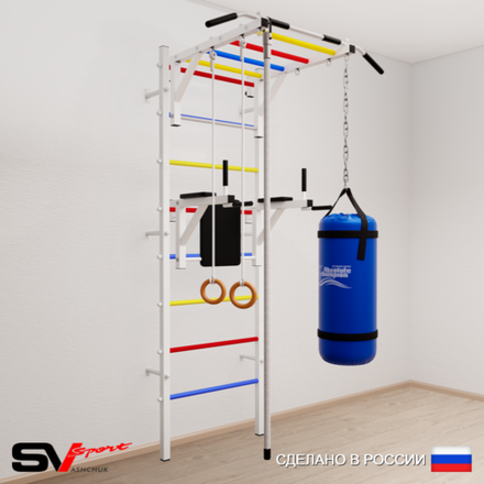 Шведская стенка Sv Sport усиленная 6441 (Турник рукоход/Брусья/Канат/Кольца/Цепь/Мешок 15кг)