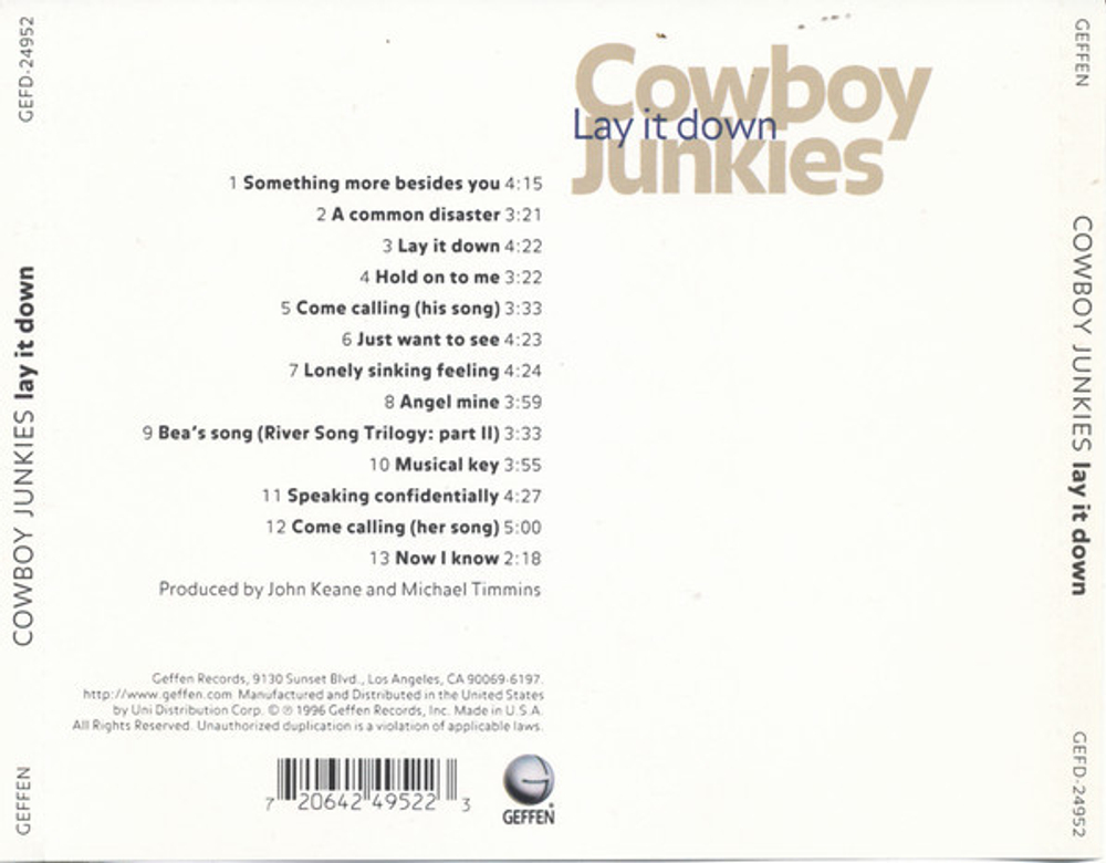 Cowboy Junkies / Lay It Down (CD)