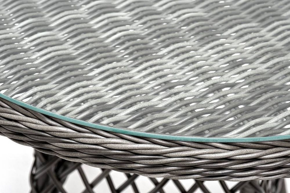 "Эспрессо" плетеный круглый стол, диаметр 80 см, цвет графит