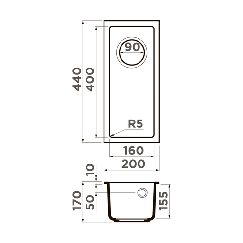 кухонная мойка Omoikiri Bosen 20-U-GR Tetogranit/leningrad grey