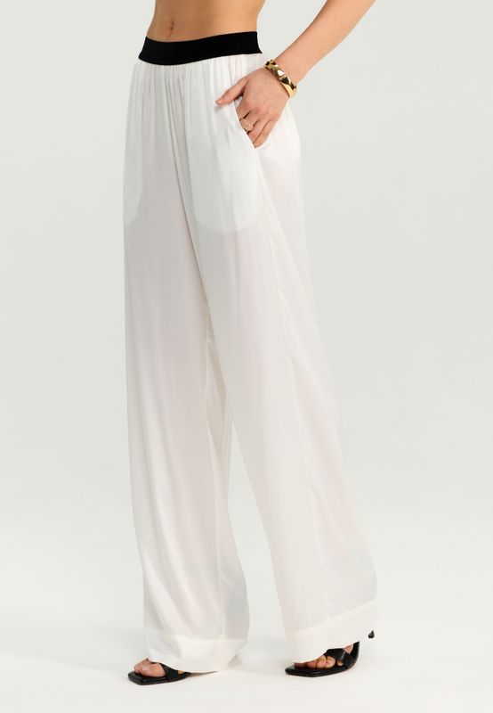 Брюки шелковые на резинке