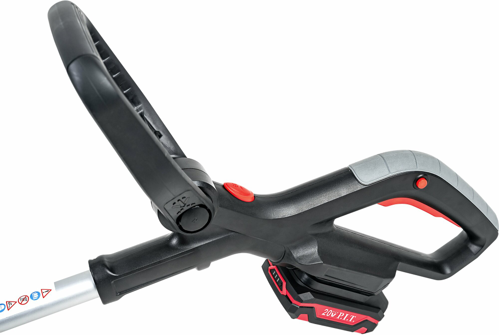 Аккумуляторный триммер P.I.T. PTR20H-250A/1 (20 В, ширина кошения 250 мм, леска 1,6 мм, 1 АКБ 2 А*ч, ЗУ)