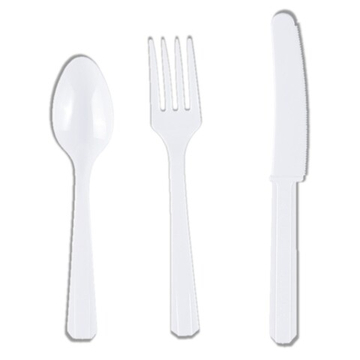 Столовые приборы в белом цвете, 24 шт