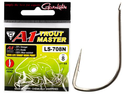 Крючки Gamakatsu TM A1 LS-708N HOOKS NICKEL разм. 08 15шт.