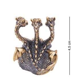 Народные промыслы AM-3850 Фигурка «Дракон Горыныч» (латунь, янтарь)