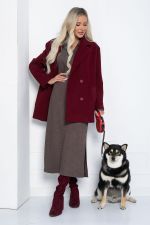Пальто Я в теме (бордовое) Б12485-7 LT Collection
