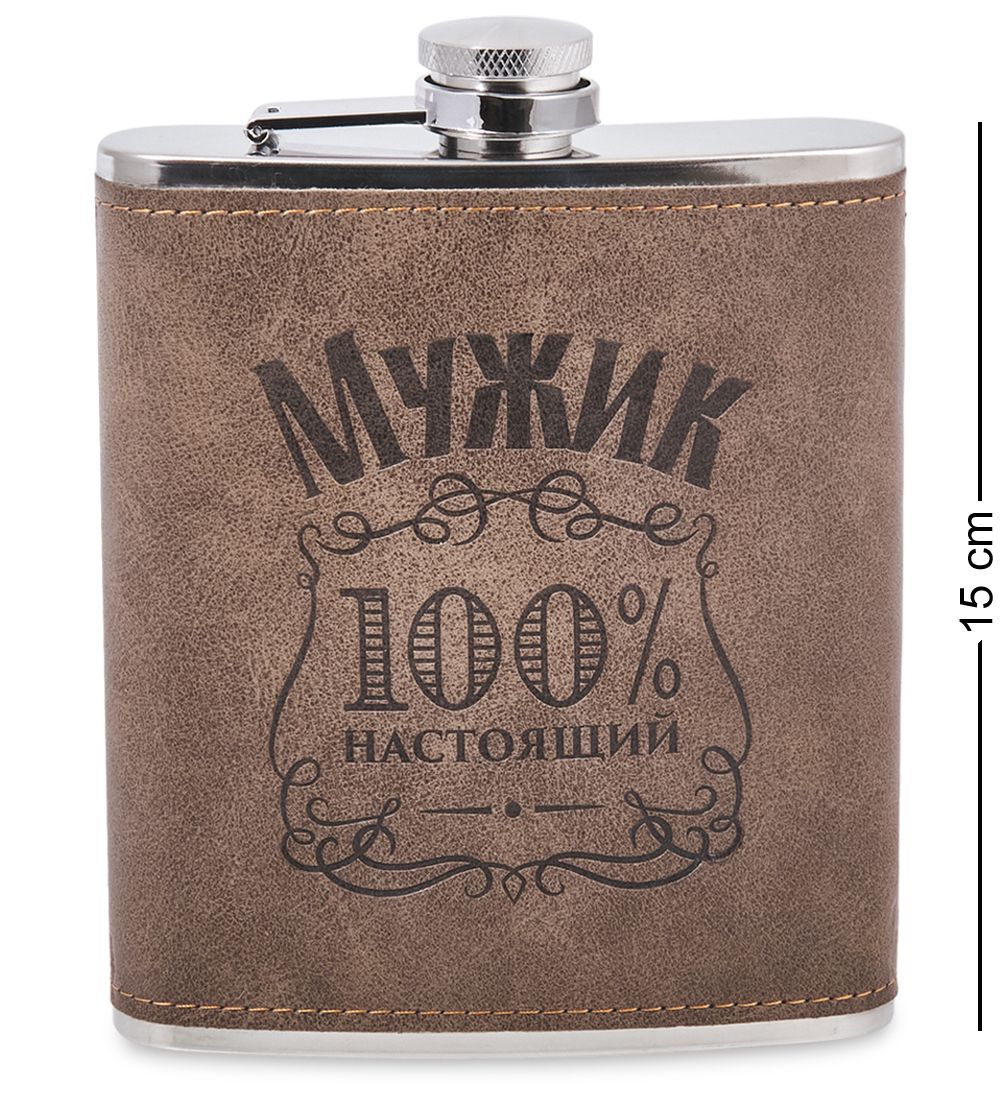 GT-91 Подарочный н-р фляжка с аксессуарами «100% мужик» 500 мл