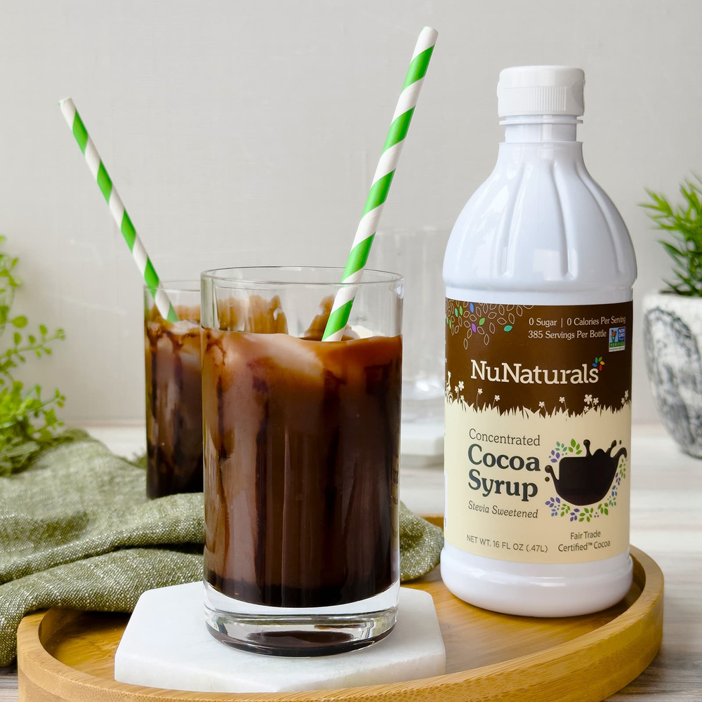 NuNaturals, концентрированный какао-сироп, подслащенный стевией, 0,47 л (16 жидк. унций)