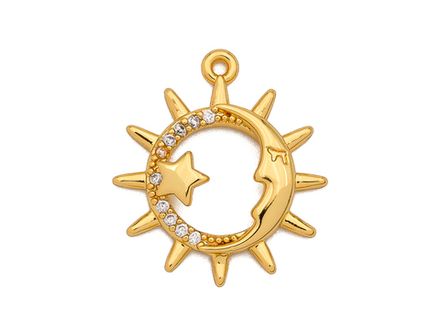 Подвеска "День-Ночь" 17мм, со стразами