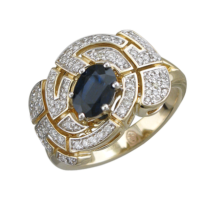 Кольцо с бриллиантами  из комбинированного золота JA-K-13138Ж-1