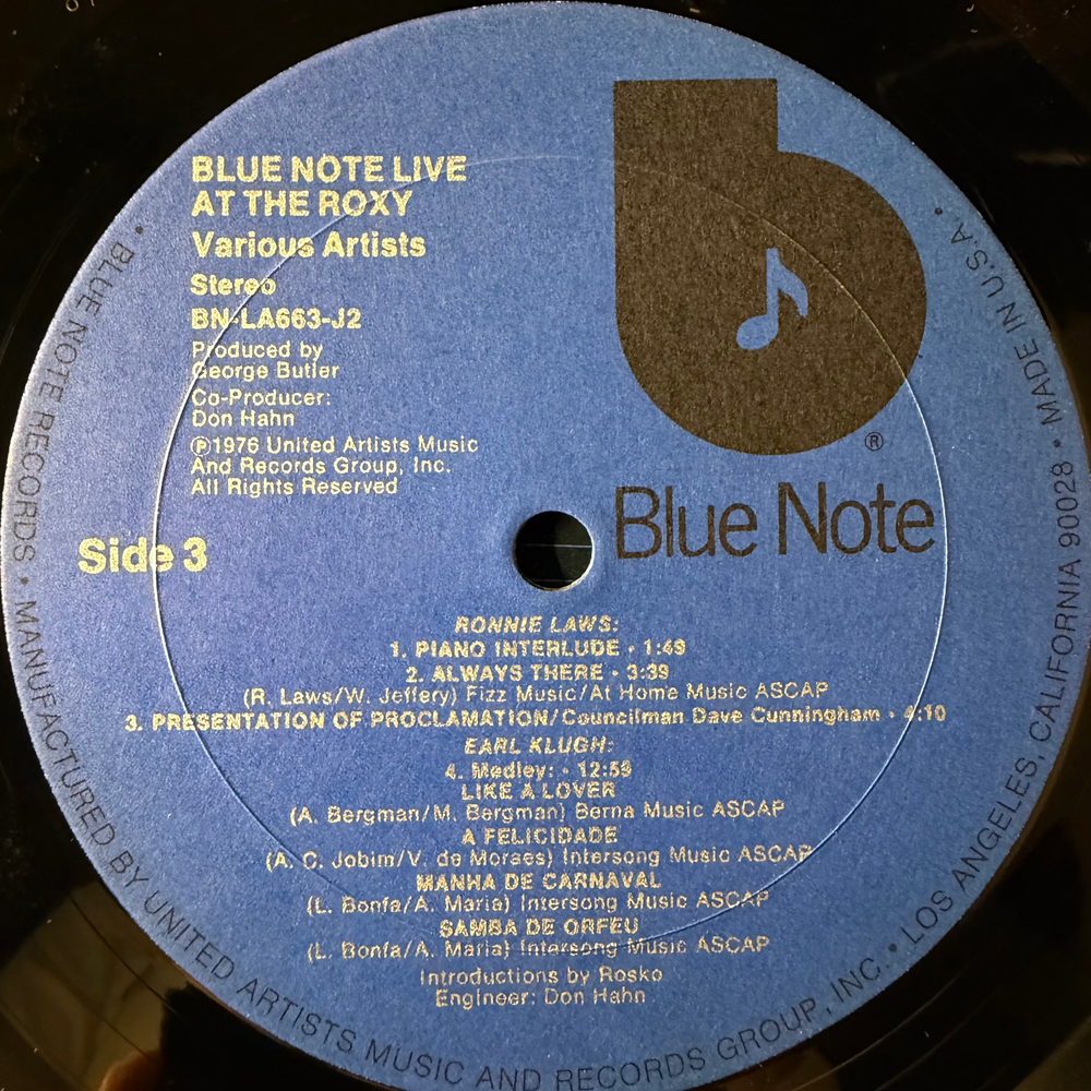 Сборник Blue Note Live At The Roxy 2LP (США 1976г.)