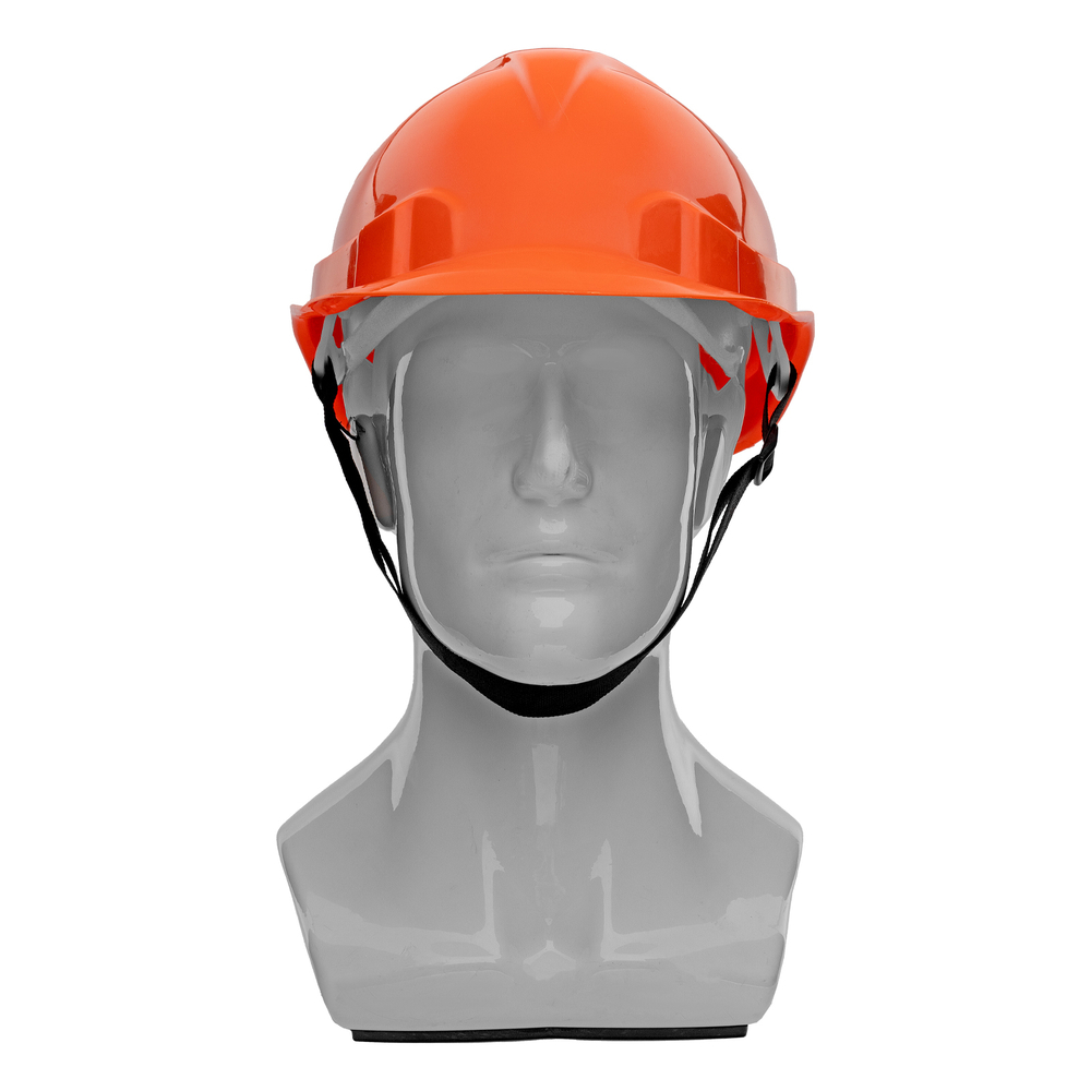 Каска защитная из ударопрочной пластмассы, оранжевая Сибртех 89113