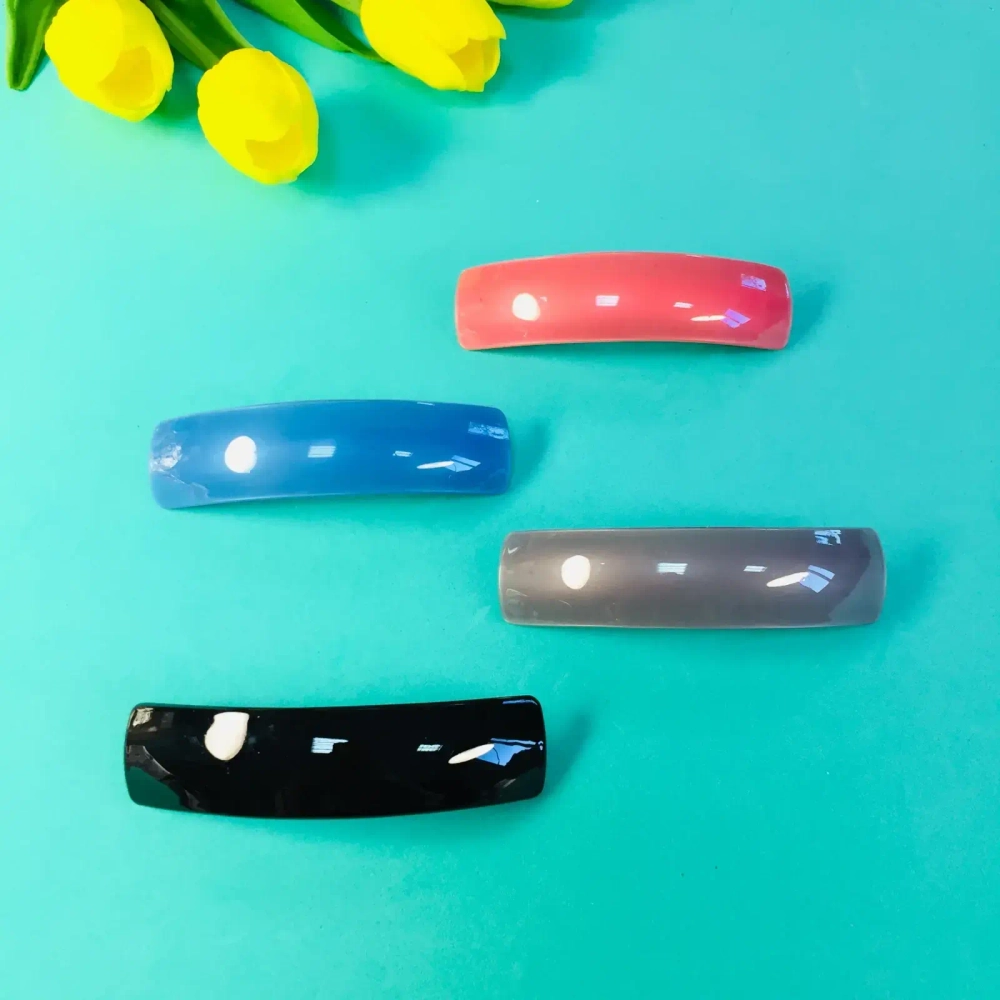 Заколка автомат «Коллекция Монталь», прямоуг., микс 6 цветов, 10*2см (Кокетка)