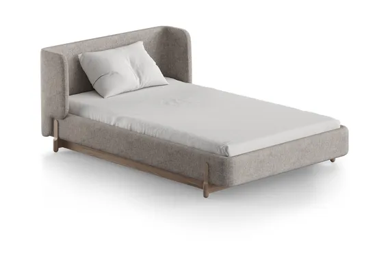 Кровать Basic спальное место 120*200 см (бежевый, рогожка)