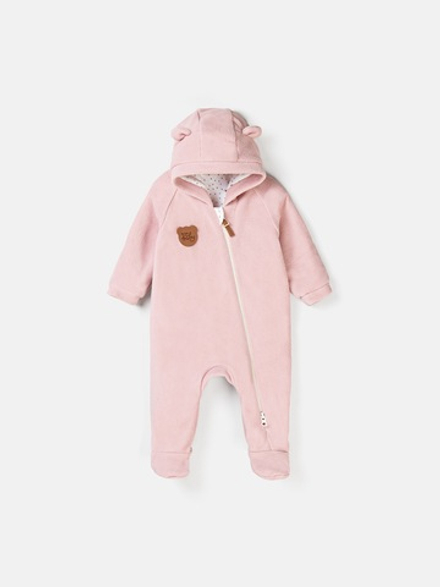 Комбинезон флисовый с закрытой ножкой "Роза"
