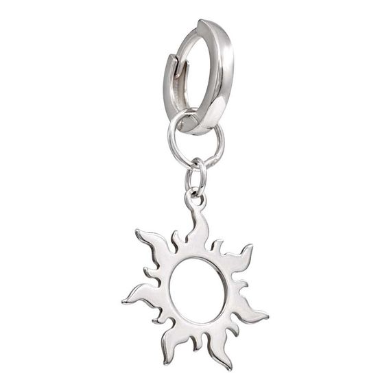 Серьги Конго 12 мм с подвеской Солнце из серебра 925, вид 3