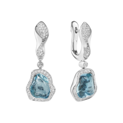 Серьги с Аквамаринами и Бриллиантами, E0030-17/1