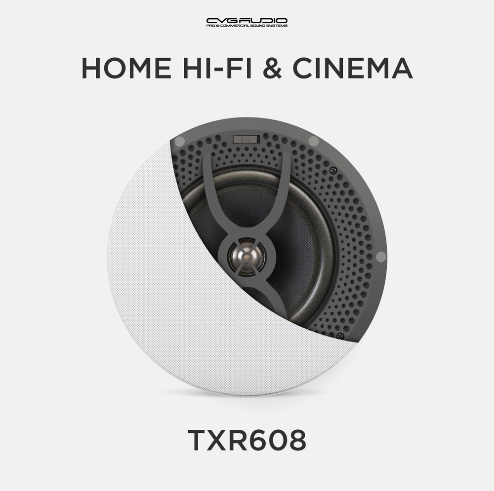 CVGAUDIO TXR608 Двухполосные встраиваемые 6,5” акустические системы Hi-Fi класса, 60W(RMS) / 8ohm, frameless дизайн, белый
