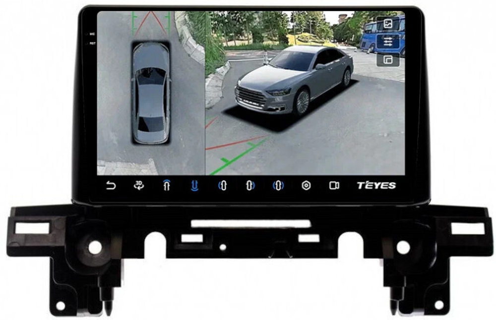 Магнитола для Mazda CX-5 KF 2017-2024+, CX-8 - Teyes CC3-2K-360 на Android 10, 2K QLED, 6Гб+128Гб, CarPlay, 4G SIM-слот, 4 камеры в комплекте