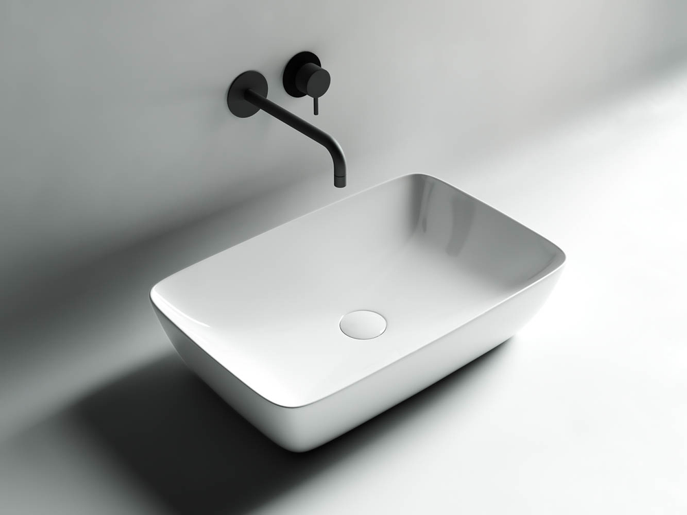 Умывальник чаша FORM накладная прямоугольная 590x400x145мм