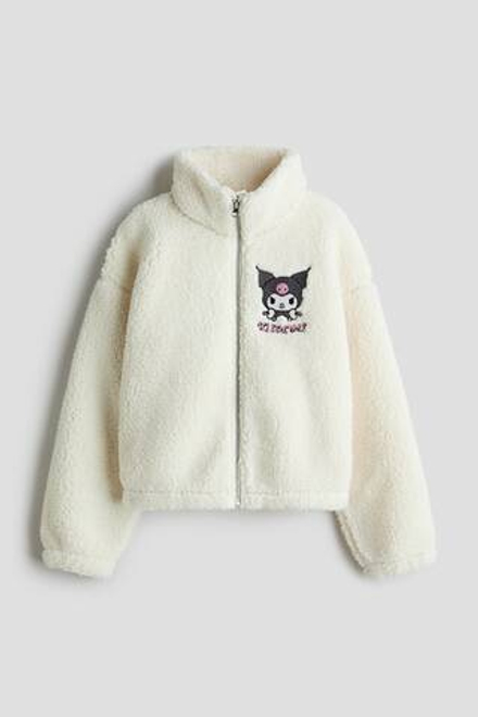 H&M Плюшевая куртка с принтом, белый