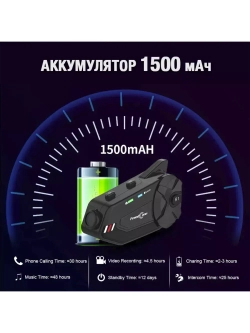 Мотогарнитура с видеорегистратором FreedConn R1 Plus универсальная