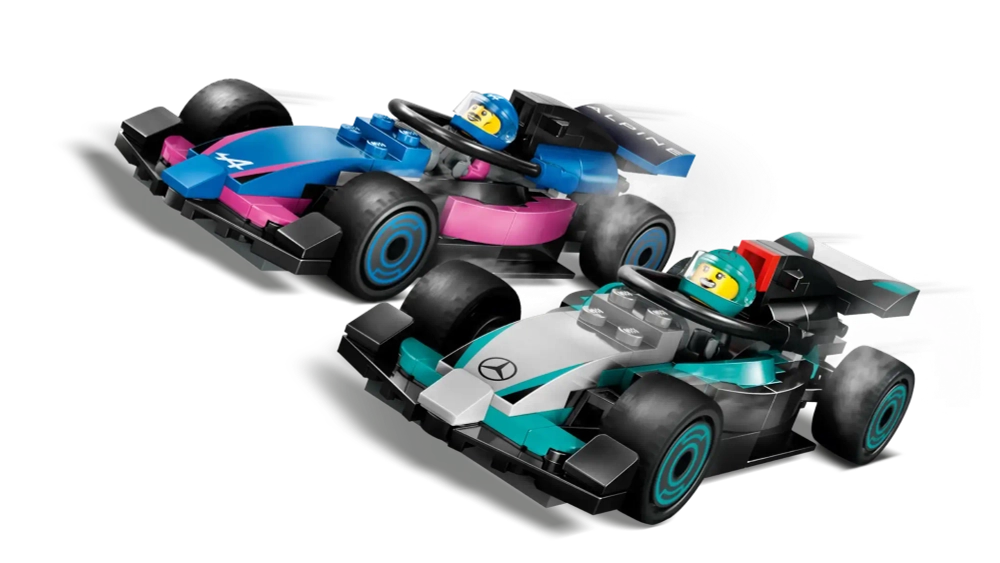 Конструктор LEGO City 60444 Гараж F1 для Mercedes-AMG и Alpine