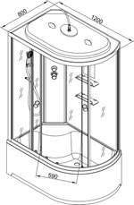 Душевая кабина AvaCan EM 4512 L с электрикой