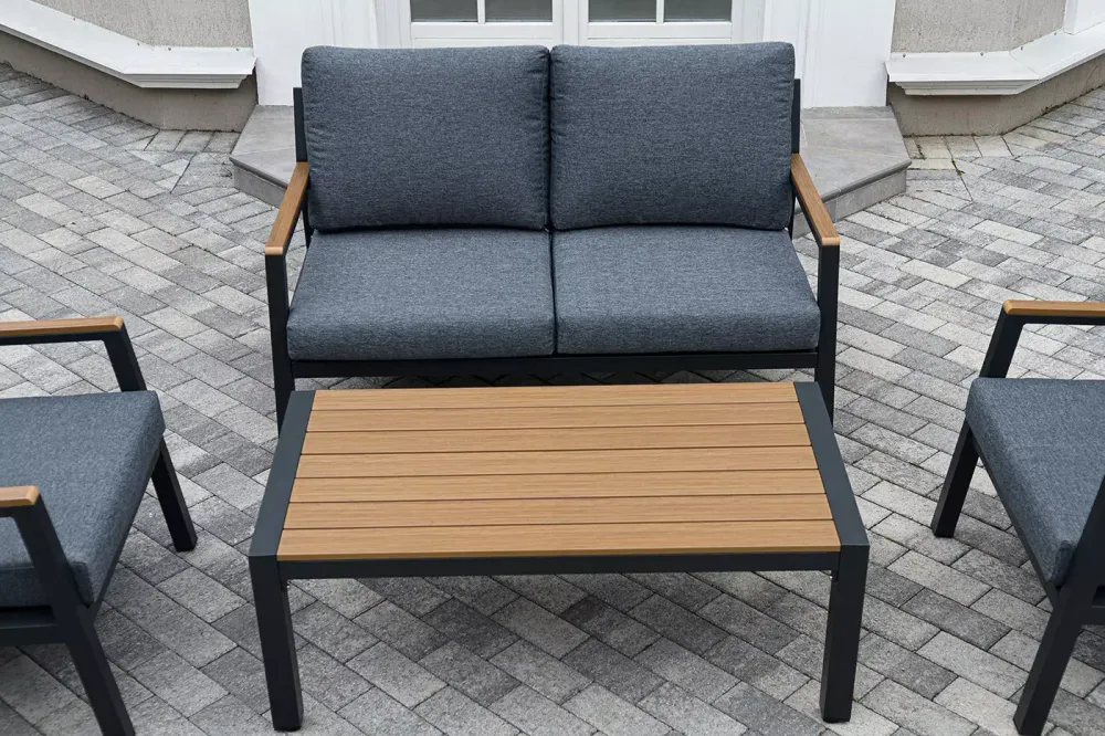 "Камелия" лаунж-зона 4-местная из алюминия, цвет темно-серый