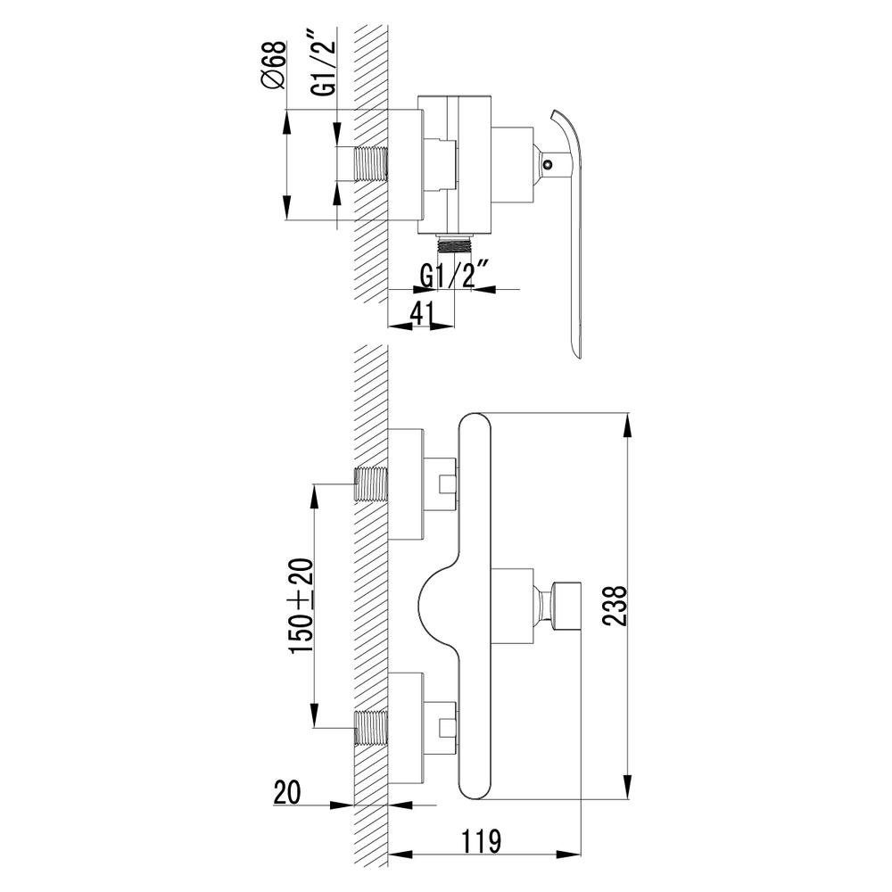 Смеситель для душа Lemark Melange (LM4903CW)