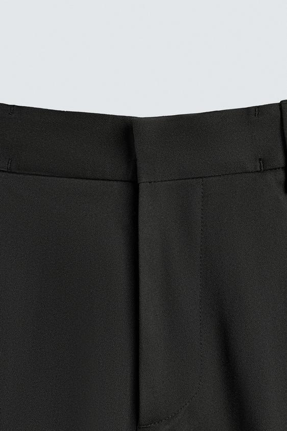 ZARA БРЮКИ WIDE FIT СО СКЛАДКАМИ, ЧЕРНЫЙ